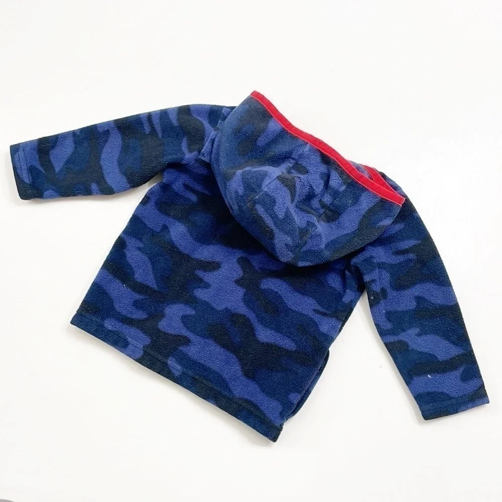Carter's baby boys blue camouflage fleece zip up jacket with hood